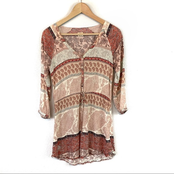 O’Neill Paisley Print Boho Beach Tunic Coverup - Picture 1 of 6